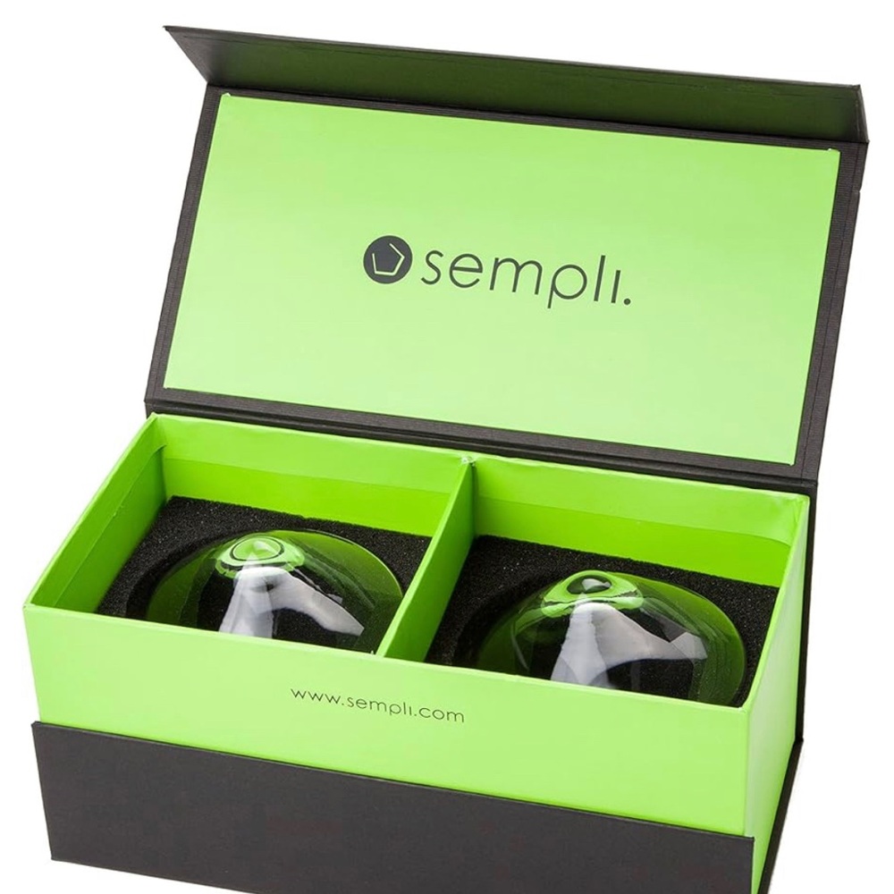 Sempli Clear Glass Whiskey Glasses Gift Set of 2